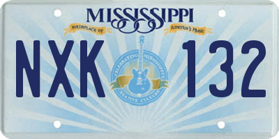 MS license plate NXK132