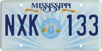 MS license plate NXK133