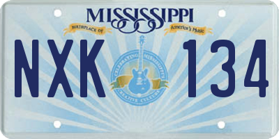MS license plate NXK134