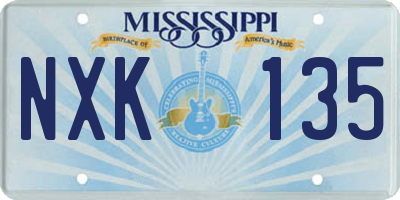 MS license plate NXK135