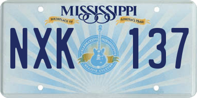 MS license plate NXK137