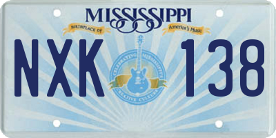 MS license plate NXK138