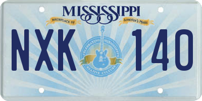 MS license plate NXK140