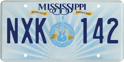 MS license plate NXK142