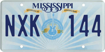 MS license plate NXK144