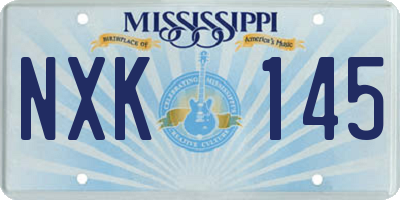 MS license plate NXK145