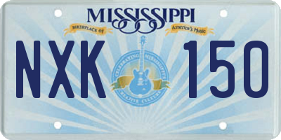 MS license plate NXK150