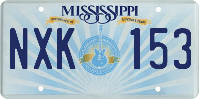 MS license plate NXK153
