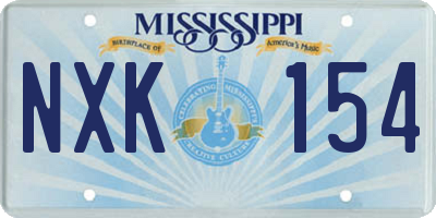 MS license plate NXK154