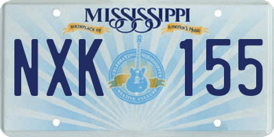 MS license plate NXK155