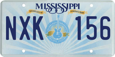 MS license plate NXK156