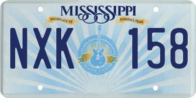 MS license plate NXK158