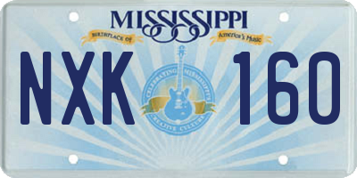 MS license plate NXK160
