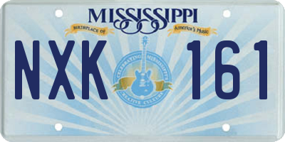 MS license plate NXK161
