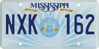 MS license plate NXK162