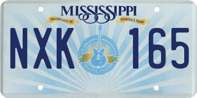 MS license plate NXK165
