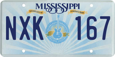 MS license plate NXK167