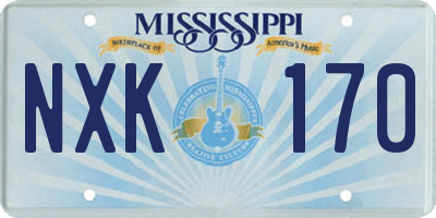 MS license plate NXK170
