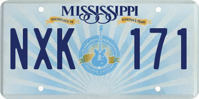 MS license plate NXK171