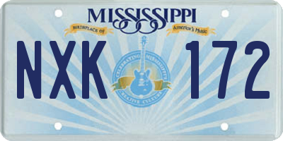MS license plate NXK172