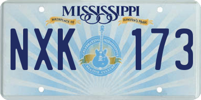 MS license plate NXK173