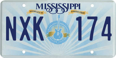 MS license plate NXK174