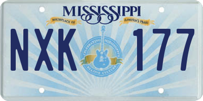 MS license plate NXK177