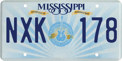 MS license plate NXK178