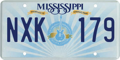 MS license plate NXK179