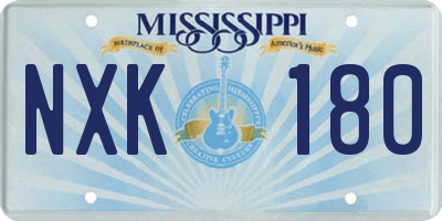 MS license plate NXK180