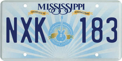 MS license plate NXK183
