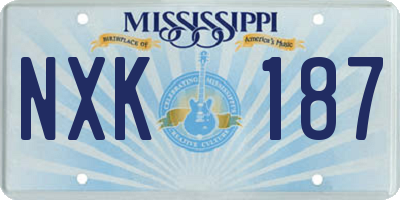 MS license plate NXK187