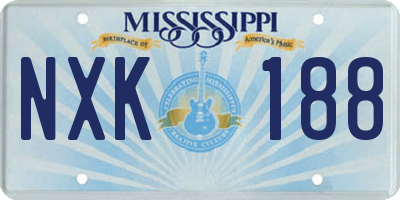 MS license plate NXK188