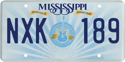 MS license plate NXK189