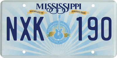 MS license plate NXK190