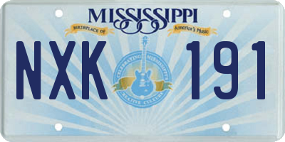 MS license plate NXK191