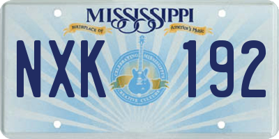 MS license plate NXK192