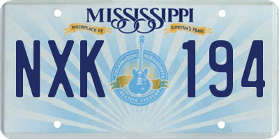 MS license plate NXK194
