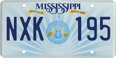 MS license plate NXK195