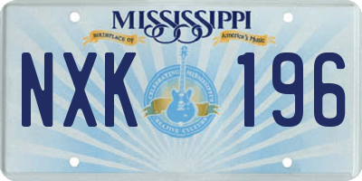 MS license plate NXK196