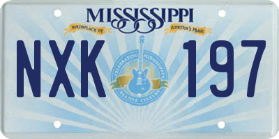 MS license plate NXK197