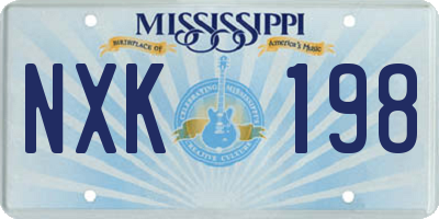 MS license plate NXK198