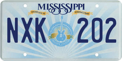 MS license plate NXK202