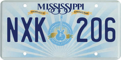 MS license plate NXK206