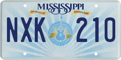 MS license plate NXK210