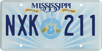 MS license plate NXK211