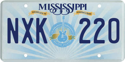 MS license plate NXK220
