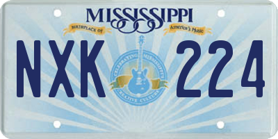 MS license plate NXK224