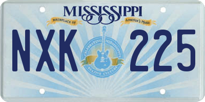 MS license plate NXK225