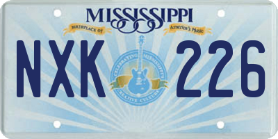 MS license plate NXK226